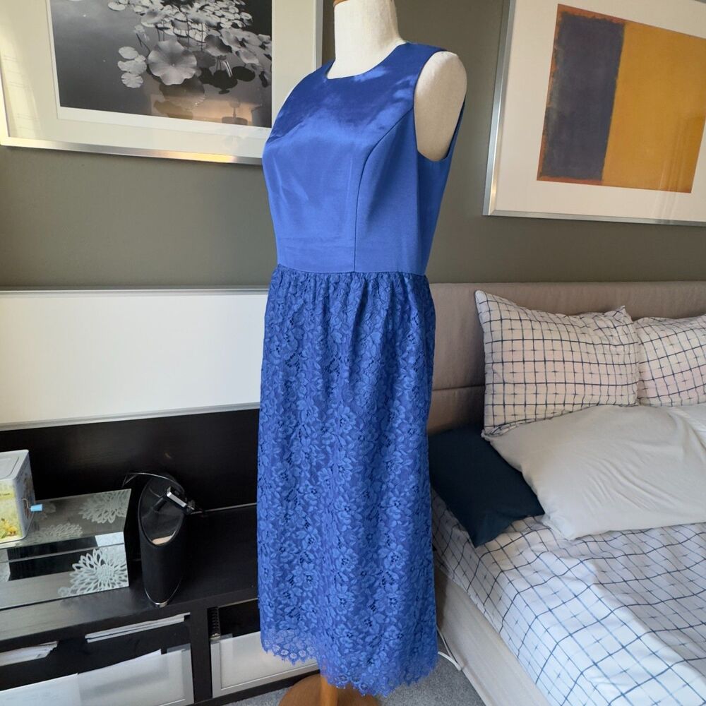 Shoshanna Royal Blue Sleeveless Party Dress Lace Skirt Cocktail Formal US 8